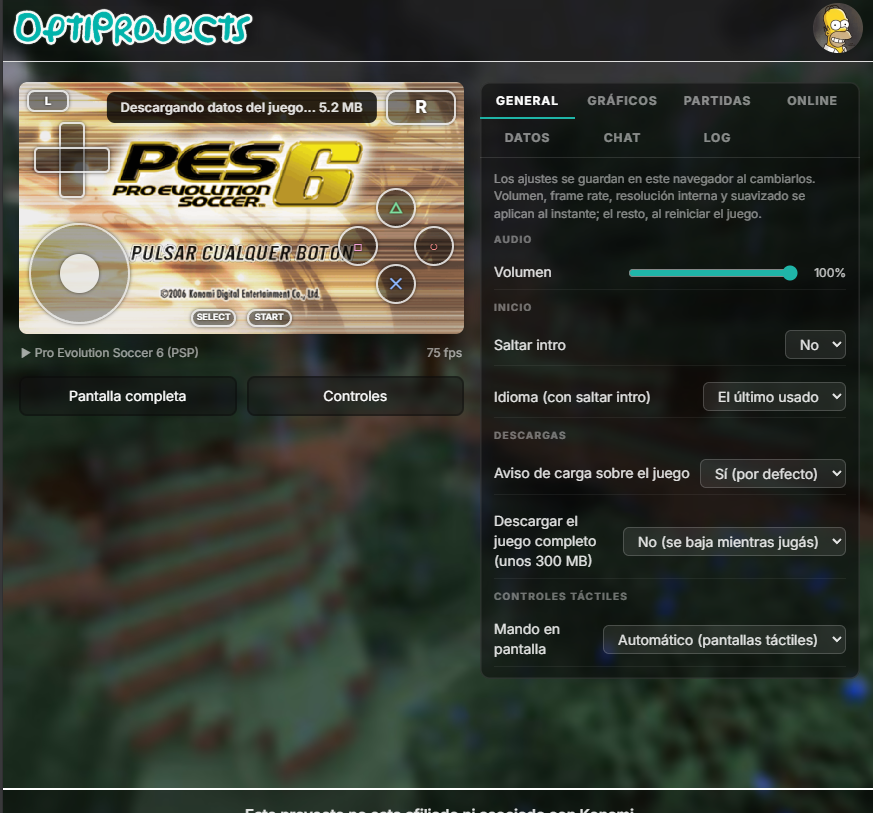 OptiJogos's tweet photo. Hay nueva actualizacion del PES 6 porteado a NAVEGADOR!!

- Mas optimizacion tanto de online, rendimiento y carga de assets
- Mando tactil para celulares
- Assets comprimidos con nuevos algoritmos (270MB a 220MB)
- Nuevos modos de salas y P2P
- Resolucion 2X por defecto

y mas! https://t.co/FzRyj3BZ2E