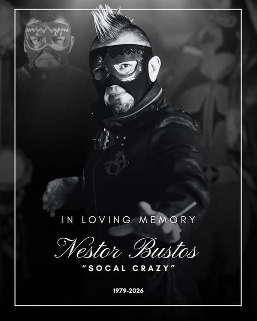 Fightful's tweet photo. Indie wrestler SoCal Crazy has passed away at the age of 47.

 He lost a battle with colon cancer, which he was first diagnosed with in 2022.

We send our condolences to his family, friends, and fans. https://t.co/yTL1WYnt9Q