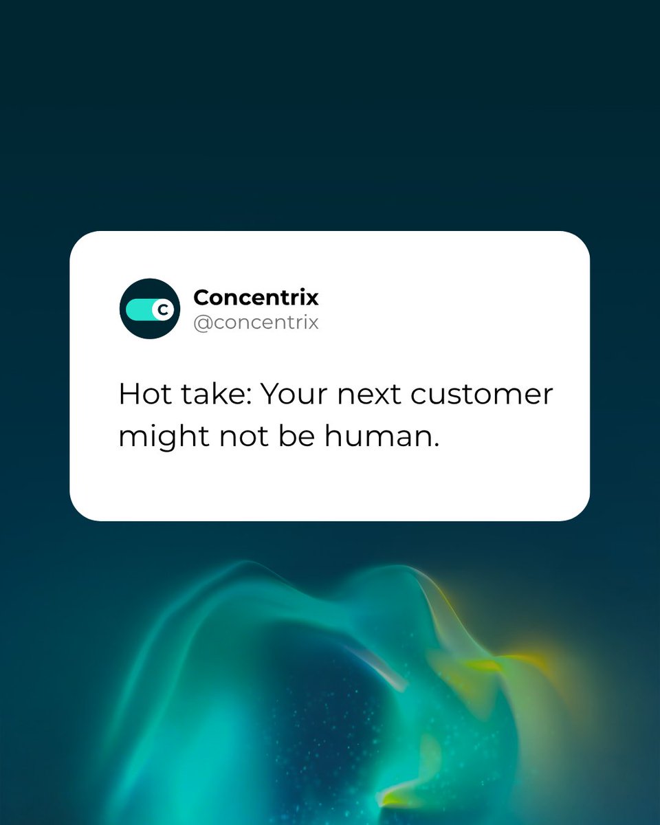 Concentrix's tweet photo. The next AI your enterprise has to deal with might not be yours. 👀
If an AI agent can act on a customer’s behalf, your operating model needs to account for more than human behavior. Is your enterprise ready? 
Get prepared → https://t.co/22vCaHxzZF https://t.co/QjImZHbUJQ