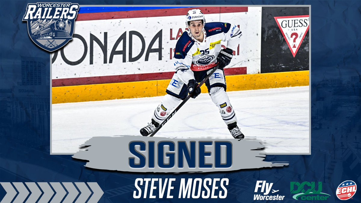 RailersHC's tweet photo. 🚨 PLAYER SIGNING 🚨

Leominster native, Steve Moses, has signed with the Railers for the 2026-27 season!

📰: https://t.co/7208GHc5nd

#RailersHC | @FlyWorcester https://t.co/dLS6dhKu9X