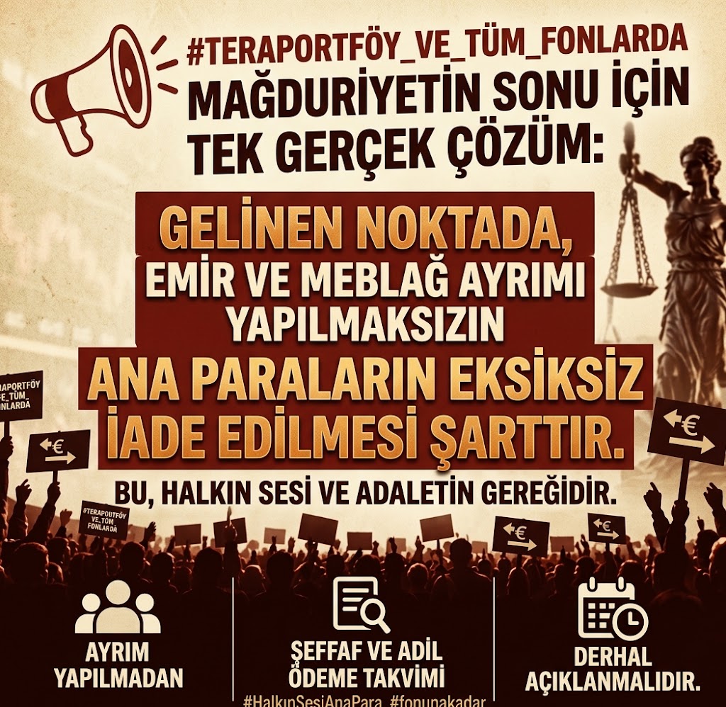 tersgrafik's tweet photo. @mustfsnmz Günlerdir ne yediğimiz yemekten tat alıyoruz ne de yarınımıza güvenle bakabiliyoruz. Alın terimiz, evladımızın rızkı göz göre göre yok oldu. Biz bittik! Hakkımız olan ana paramızı verin artık!

#FonMağdurlarınaÇözüm #SPKDerhalAçıklamaYap #TeraPortföyELKoyulsun #fonunakadar https://t.co/vuEvV9oITy