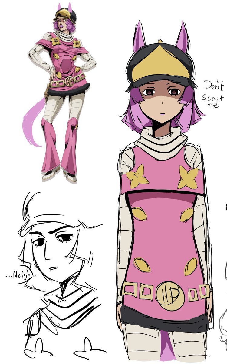 helirubi's tweet photo. Hot pants if she were an uma. Ok? #jjba #sbr #umamusume https://t.co/ZbFW36eDPl
