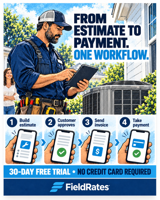MarkKirksey's tweet photo. 🛠️ 30 days free. No credit card required.
👉 Check it out and sign up at https://t.co/GEWZnJ8dZg. Here’s where you can help: Share this post! You never know which contractor in your network could use a simpler way to run their business. 
#FieldRates #Contractors #SmallBusiness https://t.co/FHxGl4dpCK