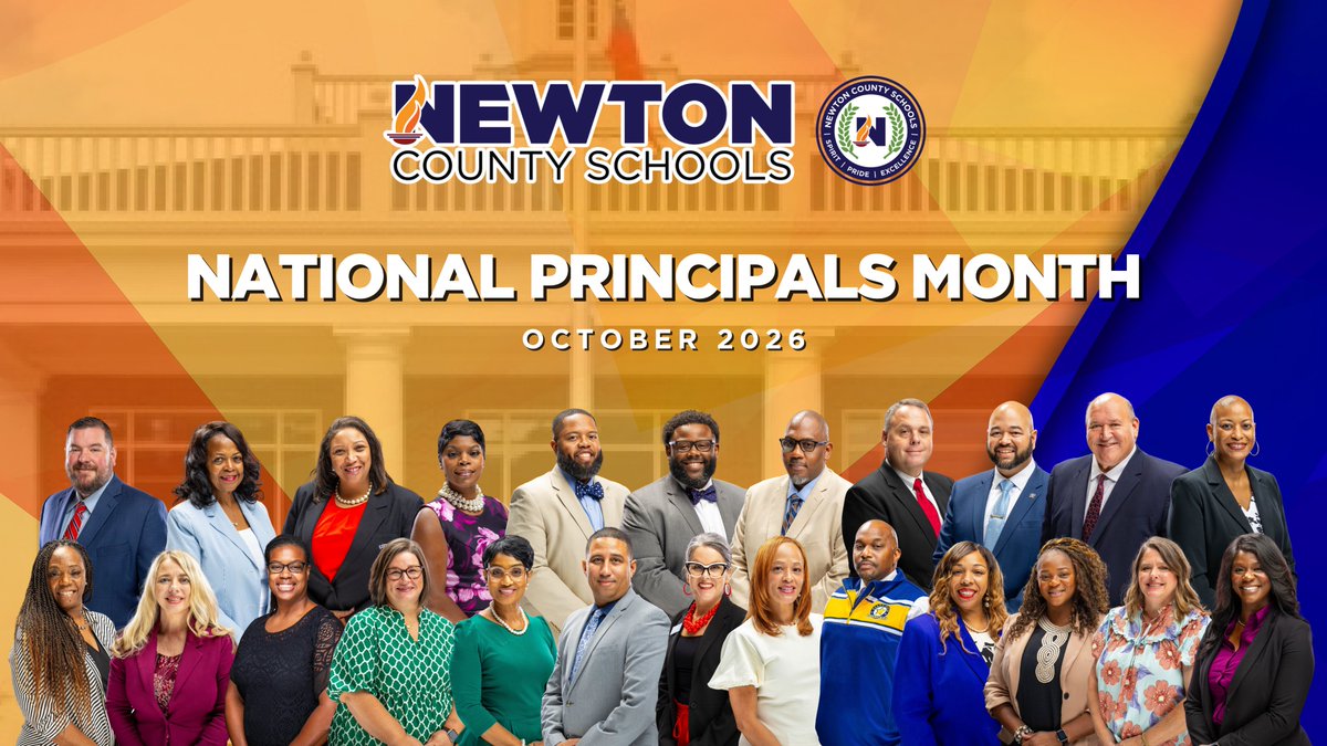 NewtonCoSchools's tweet photo. October is National Principals Month! 🎉

Today, we proudly kick off a month-long celebration of the outstanding principals who lead our schools each and every day.

Our principals set the tone for their schools, support students and staff, build strong school communities, and work tirelessly to create environments where teaching and learning can thrive. We are grateful for the leadership they provide and the many ways they make a difference across Newton County Schools.

Throughout October, we’ll be shining the spotlight on one of our principals each day. Stay tuned to our social media channels as we introduce you to the incredible leaders behind our schools and celebrate the impact they make every day.

Please join us in thanking our NCS principals and wishing them a very happy National Principals Month! 💙💛