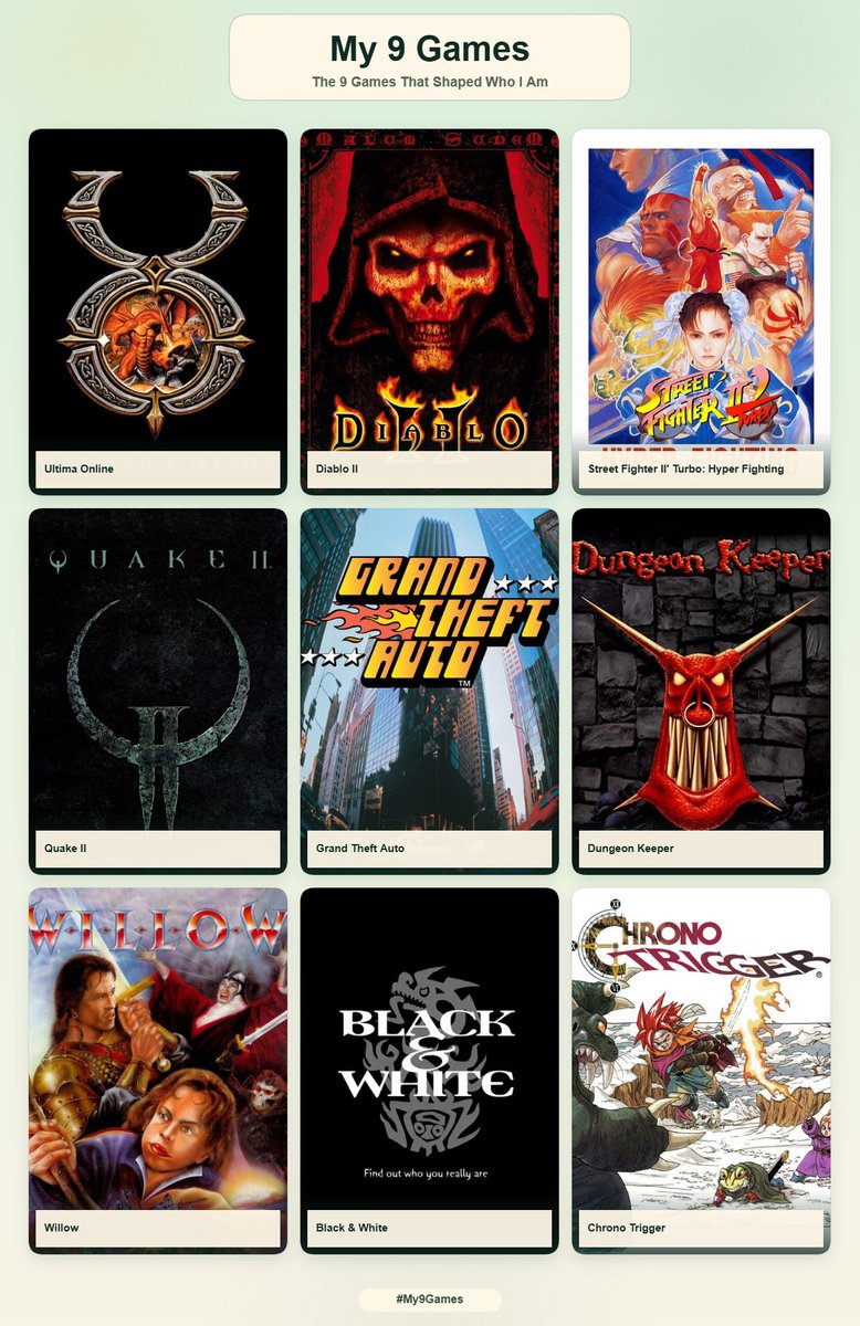 powerdarnell's tweet photo. the 9 games that shaped who i am. https://t.co/3gOJLjUWaL