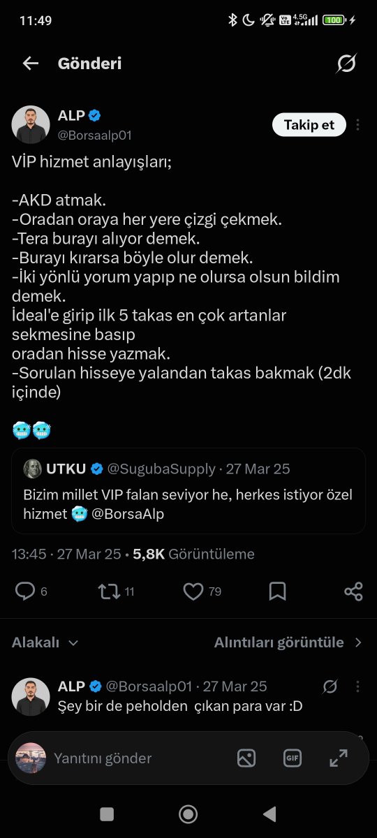 cigerlix's tweet photo. @Borsaalp0058 hesabının X’te #hisse pazarlaması ve ücretli üyeliklerle yatırımcıları #Telegram gruplarına yönlendirmesi incelenmeli; ilgili mevzuat kapsamında gerekli işlemler yapılmalıdır. @spkgovtr @EmniyetGM @Jandarma @adalet_bakanlik @abakingurlek  @iletisim @Support #ihbar https://t.co/dP92ne3yLJ