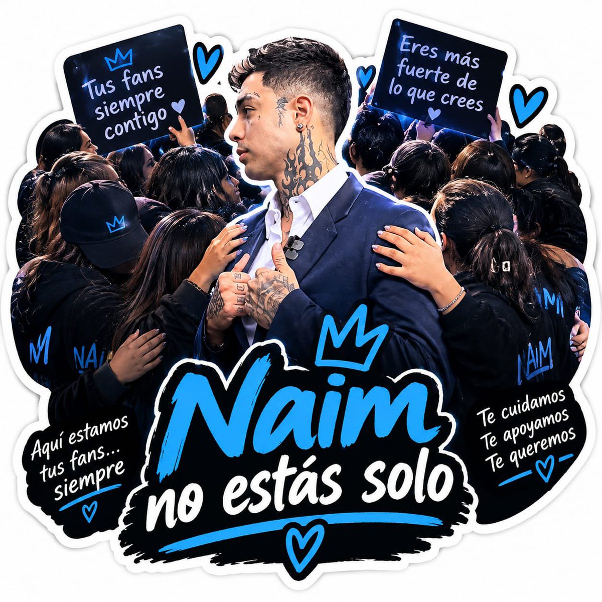 DulceCruzV1's tweet photo. Tienes una gran Comunidad que no te vamos a dejar solo Jefe 
Siempre firmes con usted 💙
#NaimNoEstaSolo https://t.co/DHE688G7xp