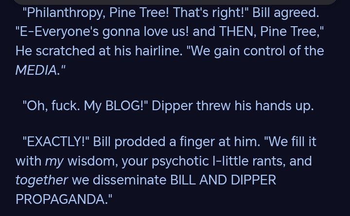 billdip67's tweet photo. Is this a nod to the fucking Billdip cult we did? 😭😭😭 I'M CRYING THEY SOUND LIKE ME IN MY DELIRIUM BILLDIP https://t.co/Ji0f5UaV5V