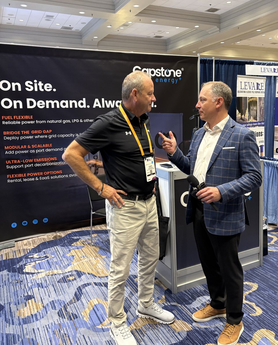 CapstoneEnergy's tweet photo. Thank you to everyone who joined us at the AAPA Annual Convention in NOLA and stopped by Booth 322!

We’ve enjoyed connecting with port leaders and industry partners about the power needed to support electrification with our gas turbines and rental power solutions. https://t.co/ta6tnnAUoL