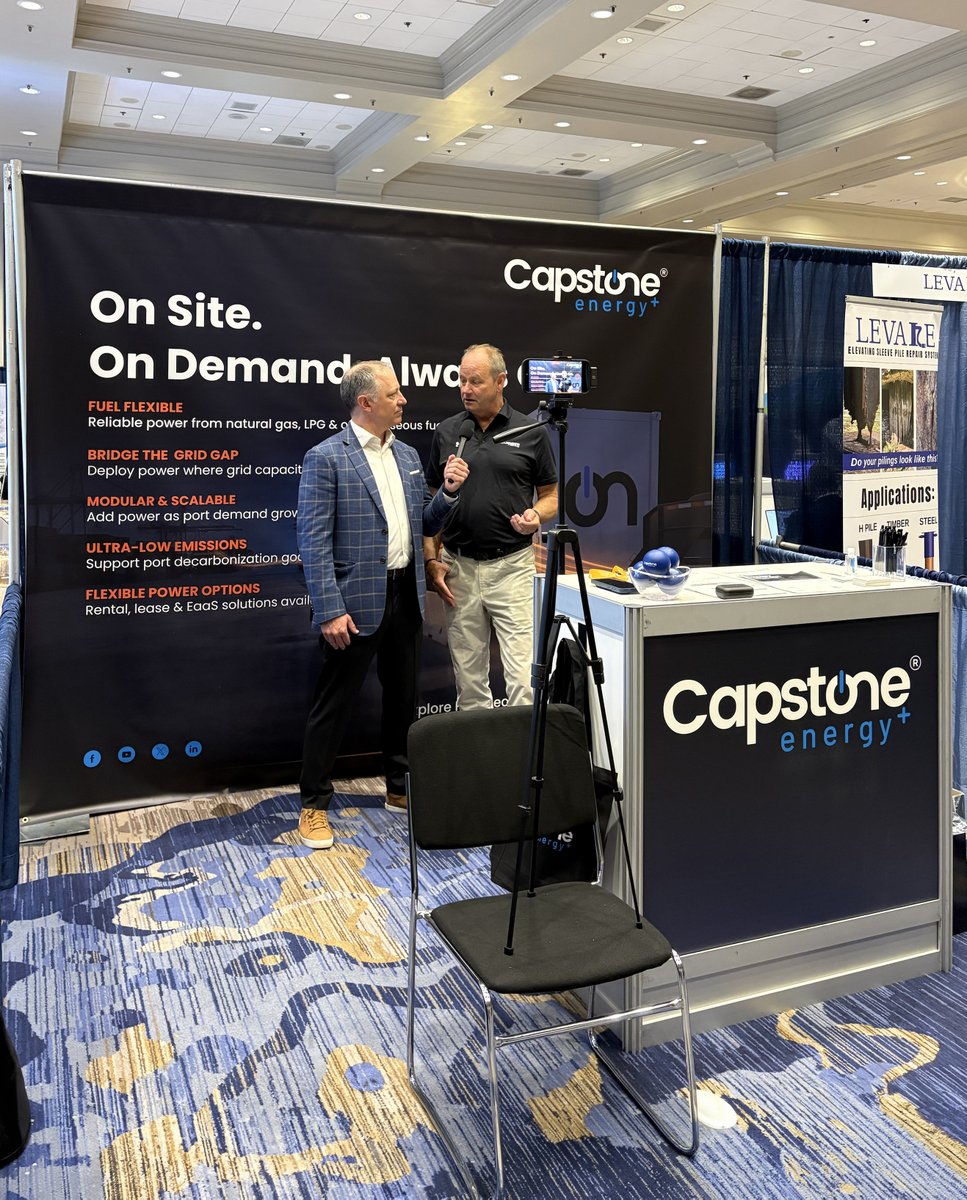 CapstoneEnergy's tweet photo. Thank you to everyone who joined us at the AAPA Annual Convention in NOLA and stopped by Booth 322!

We’ve enjoyed connecting with port leaders and industry partners about the power needed to support electrification with our gas turbines and rental power solutions. https://t.co/ta6tnnAUoL