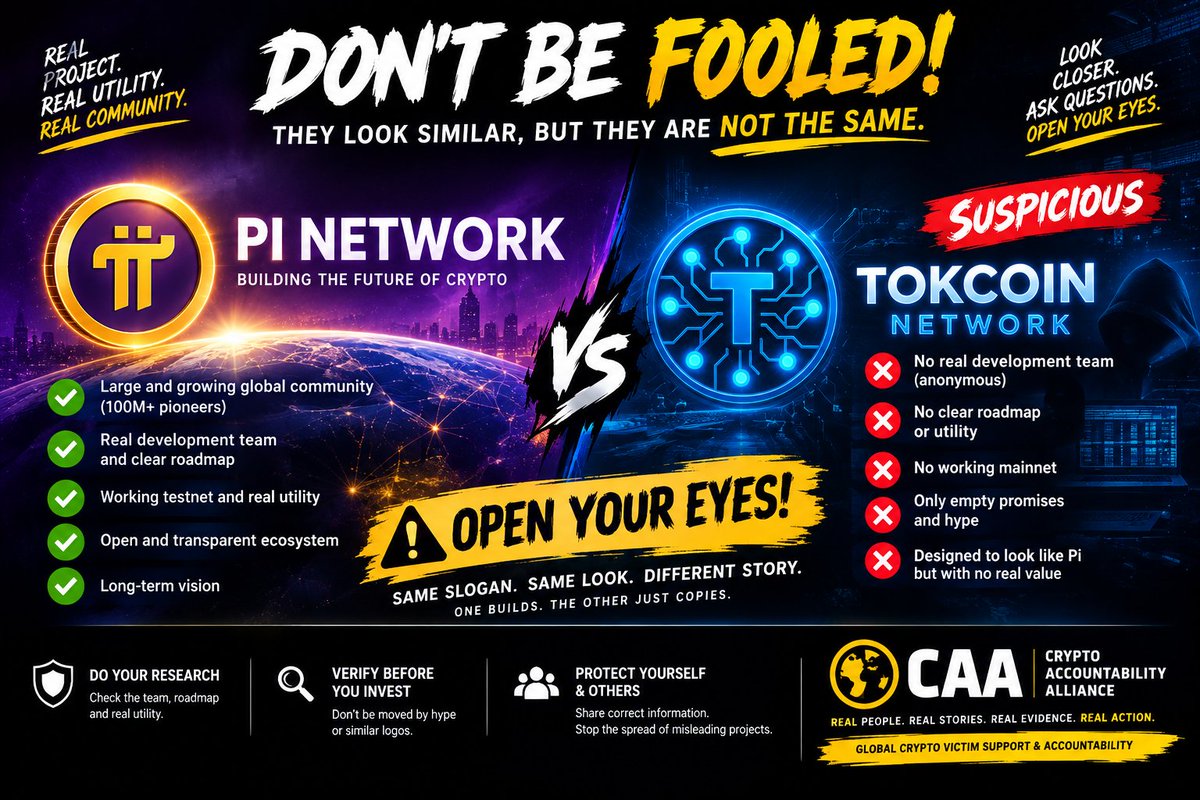 Crypto_A_A's tweet photo. CAA COMMUNITY ALERT: TOKCOIN NETWORK RED FLAGS EXPOSED 🚨📱

The Crypto Accountability Alliance (CAA) is issuing an advisory regarding TokCoin Network. @TokCoin_Network

While the project promises easy mobile earnings and a $2 price target, our analysis reveals critical operational red flags that every miner must watch out for!. 

RED FLAG 1: UNSAFE KYC PROCEDURES (EMAIL VERIFICATION) 🔒

• Identity Risk: Collecting KYC documentation via direct email or unencrypted web forms is a massive security hazard.

• Data Harvesting: Regulated crypto platforms use third-party, decentralized, or audited KYC providers. Email-based KYC exposes users to potential identity theft, phishing, and personal data harvesting.

RED FLAG 2: UNREALISTIC FIXED PRICE TARGET PROMISES ($2 TARGET) ❌

• Artificial Hype: Promising a guaranteed $2 listing price creates false expectations.

• Market Reality: Token prices are determined solely by market supply, demand, and verified liquidity pools on exchanges not by team promises or social media graphics.

RED FLAG 3: UNVERIFIED MINING METRICS & OFF-CHAIN BALANCES 

• Off-Chain Numbers: In-app mining balances and hash rates are simply numbers stored on a private server, not actual on-chain blockchain tokens.

• Supply Mechanics: Without a verified smart contract and transparent liquidity lock, off-chain counters can be altered or frozen by the team at any time.

PROTECT YOUR DATA & CAPITAL 🛡️

1️⃣ Never submit passports, national IDs, or sensitive documents via email.

2️⃣ Do not pay upfront fees or gas money to claim or verify "mined" off-chain balances.

3️⃣ Demand verified smart contract addresses and exchange confirmations before trusting price claims.

Stay cautious, protect your identity, and help safeguard the Web3 community! 🛡️

#TokCoin #CryptoSafety #CAA #CryptoAccountability #Web3 #CryptoScamAlert #CryptoCommunity