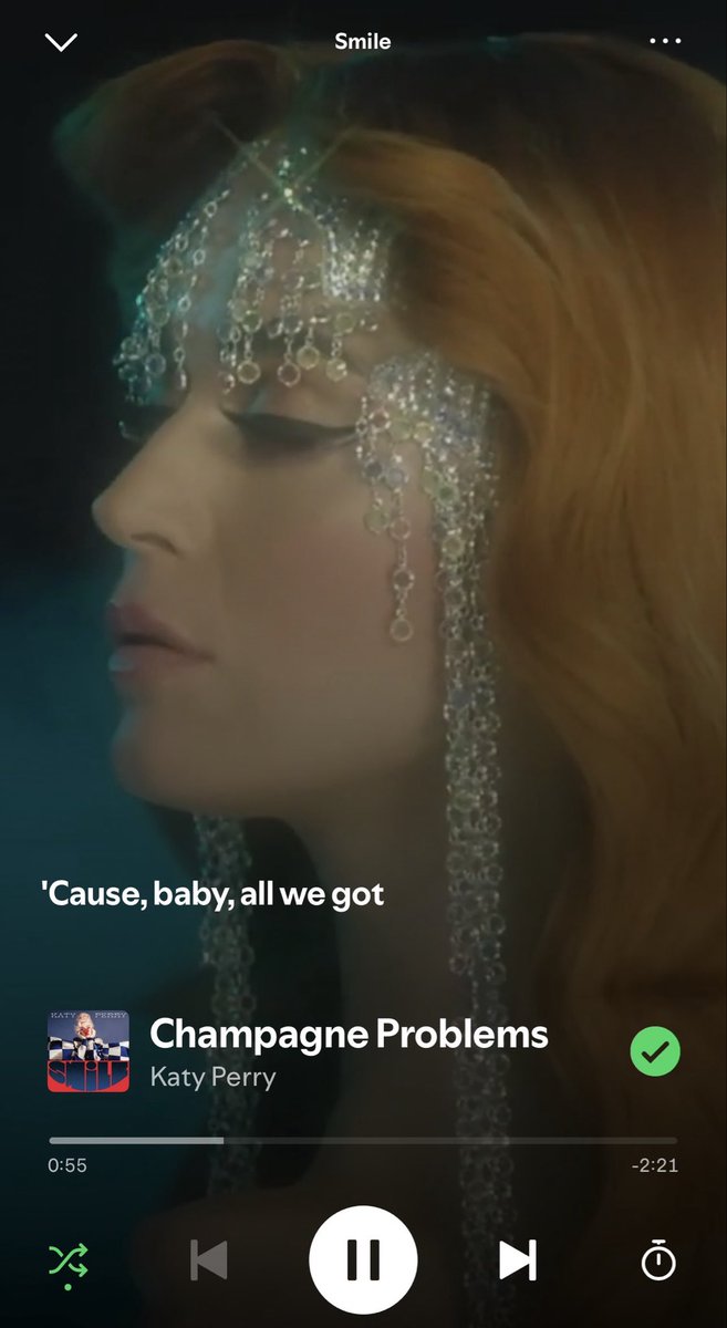 AmandaClarkeX's tweet photo. Katy’s team finally added Spotify canvases to all her discography. A win for me - that KP logo was annoying :D https://t.co/CioPhUEUaO