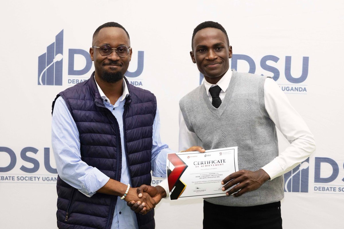 KYUDebate's tweet photo. Exceptional talent🔥, once again @OnyaitChurchill makes history with yet another memorable victory.
@kyambogou is proud of you. https://t.co/0ZUW9DNggD