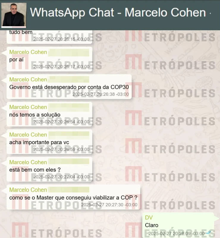 Metropoles's tweet photo. ➡️ MASTER | Vorcaro e sócio discutiram “solução” para COP30: “Lula e Rui desesperados”

Mensagens revelam que sócio de Vorcaro contratado pelo governo Lula para alugar navios procurou banqueiro para discutir "solução" para COP30

Saiba mais na coluna @igorgadelham https://t.co/QBe5vpFh6N
