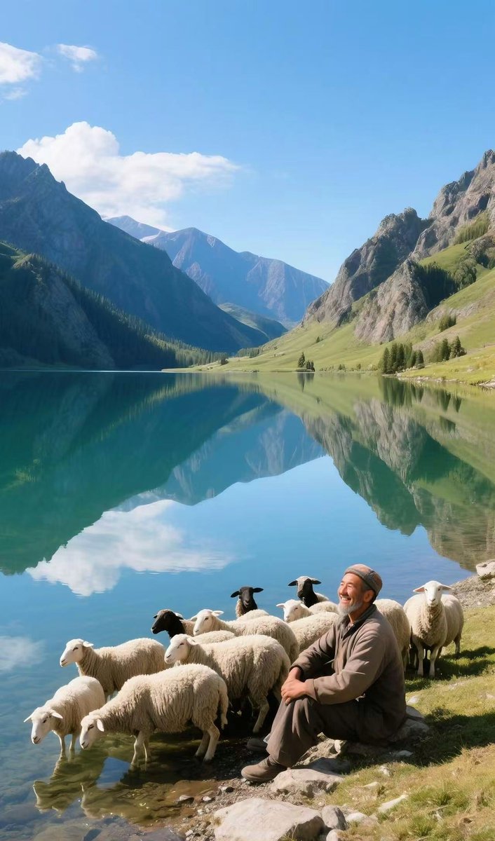 krix_0a262's tweet photo. I heard the old scholar share his wise views amid the quiet morning, and a gentle guide led the lost lamb to the green pasture. https://t.co/bDUynNBVAj