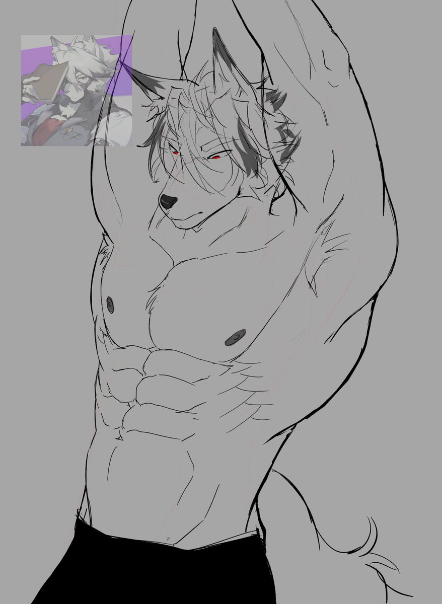 huskeed's tweet photo. Lycaon wip sketch #vonlycaon #zzzero  #furryart #furry https://t.co/ovPkwrw89j
