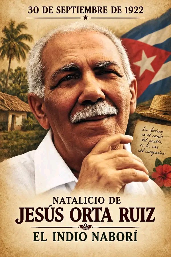 HolguinSi's tweet photo. Con #HonorHolguinero recordamos hoy el natalicio de Jesús Orta Ruiz, poeta, narrador y Premio Nacional de Literatura. Su obra es parte indispensable de la tradición literaria cubana, con una voz muy ligada a la poesía popular y campesina.#HolguínSí #CubaEsCultura @IzquierdaUnid15 https://t.co/lUPkoEn7nO