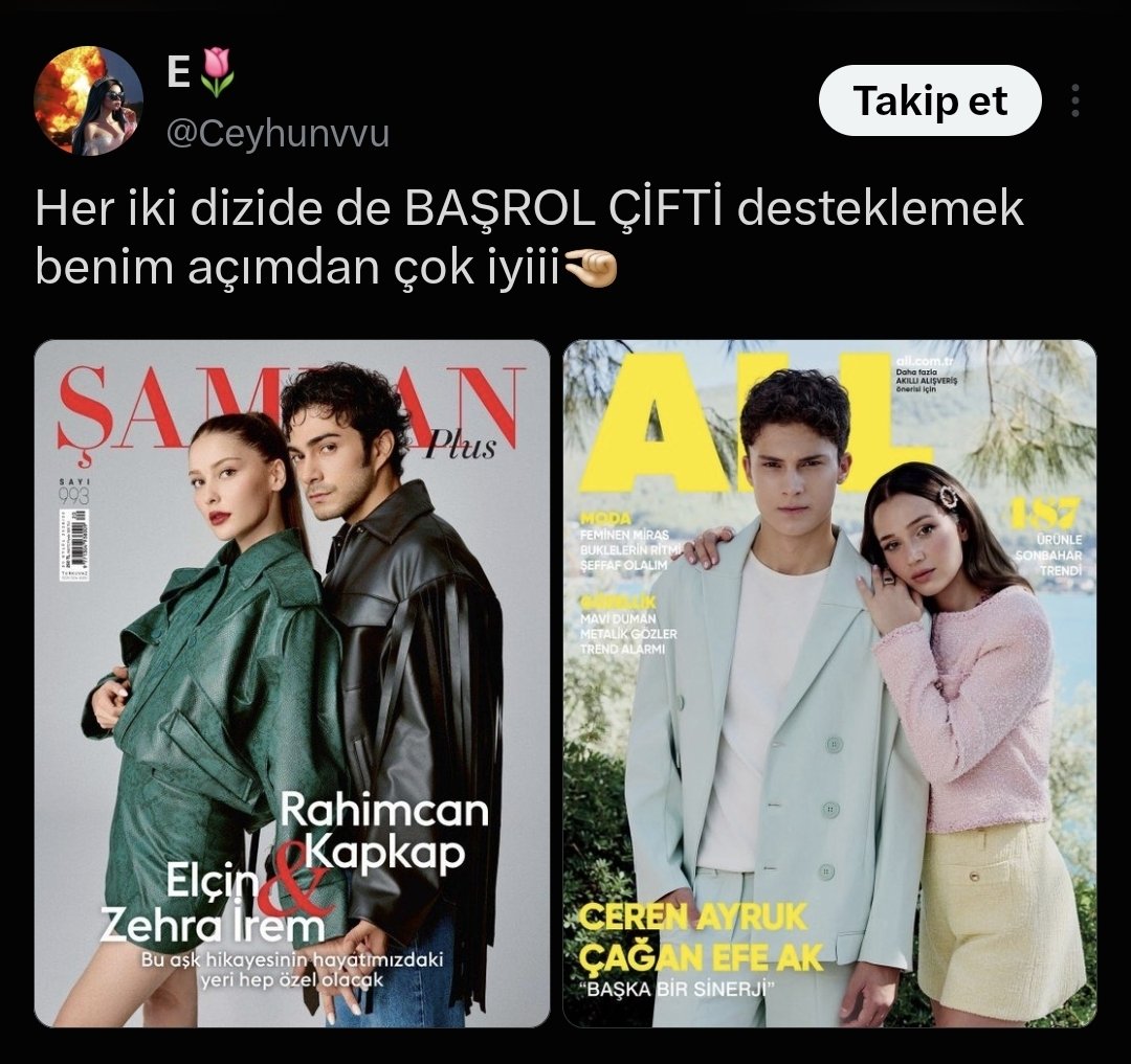berillfb's tweet photo. Her iki dizide de başrolden daha çok sevilen YAN ÇİFTİ desteklemek benim açımdan çok iyi 🤏 https://t.co/q13yIuUnT5