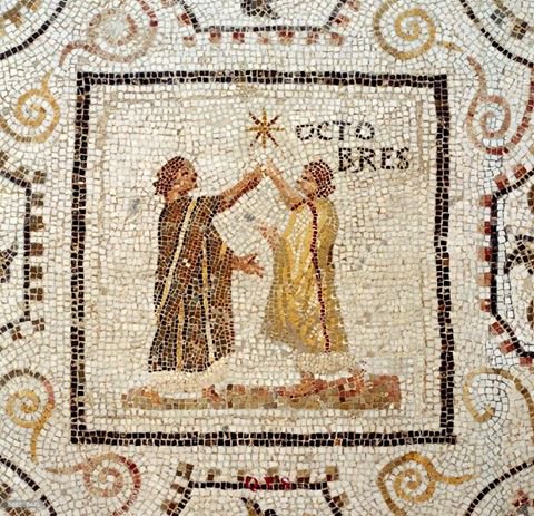 romanhistory1's tweet photo. Happy October. Sousse Roman mosaic showing October. From Sousse Archaeological Museum,  Tunisia https://t.co/4mBOUWtuKL