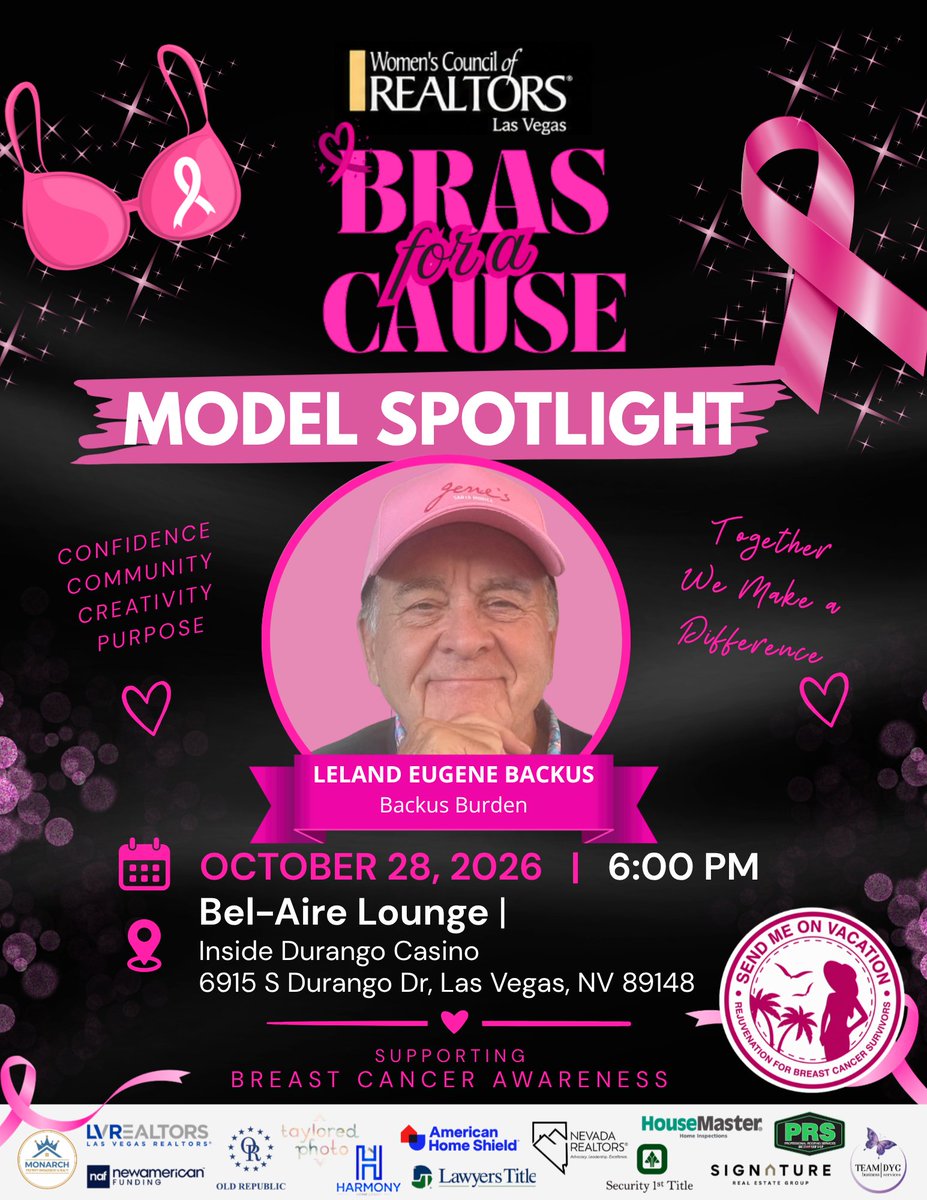 mgm_monarch's tweet photo. π MODEL SPOTLIGHT: LELAND EUGENE BACKUS! π
Leland Eugene Backus of Backus Burden joins Bras for a Cause, supporting breast cancer awareness.
π
Oct. 28 | 6 PM
π Bel-Aire Lounge, Durango Casino
#BrasForACause #WCRLV #BreastCancerAwareness #ModelSpotlight https://t.co/VlNxTdNkKD