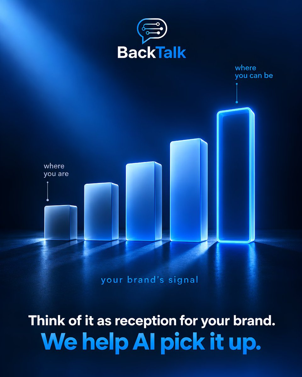backtalkai's tweet photo. Your brand has a signal
Right now it's one bar
We turn it into full reception so AI actually picks you up
Where you are now will be very different from where you can be
https://t.co/whKCUkGvYW
#brandsignal #amplify #getnoticed #aivisibility #scaleup https://t.co/lmhqrD6hi3