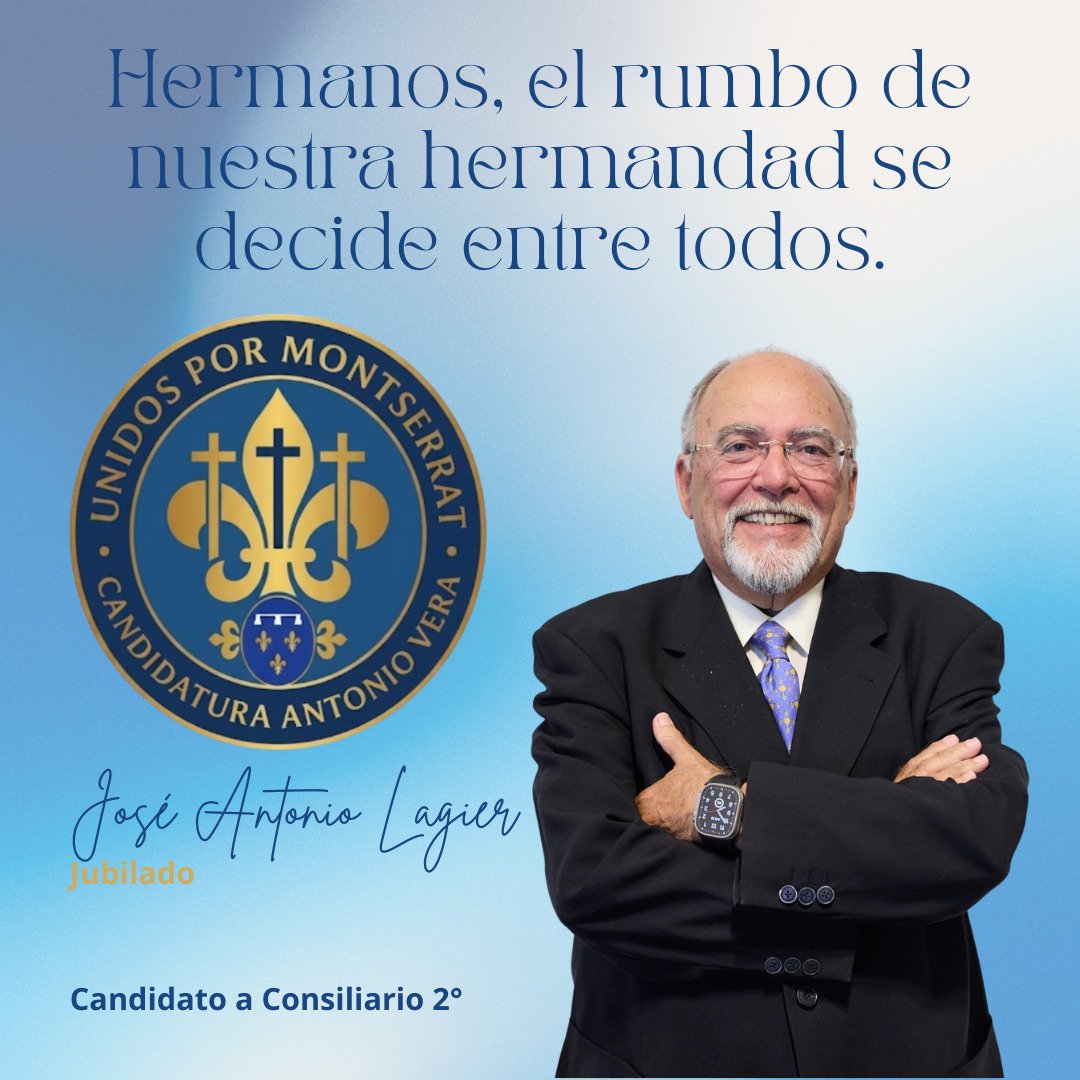 uxmontserrat's tweet photo. Presentamos a N.H.D Jose Antonio Lagier candidato a Consiliario 2° y a N.H.D Rafael Jiménez Collantes de Terán candidato a Consiliario 3°.
Ambos jubilados con una gran experiencia laboral en él ámbito económico (Jose Antonio) y empresarial (Rafael). https://t.co/1Q0e80buZl