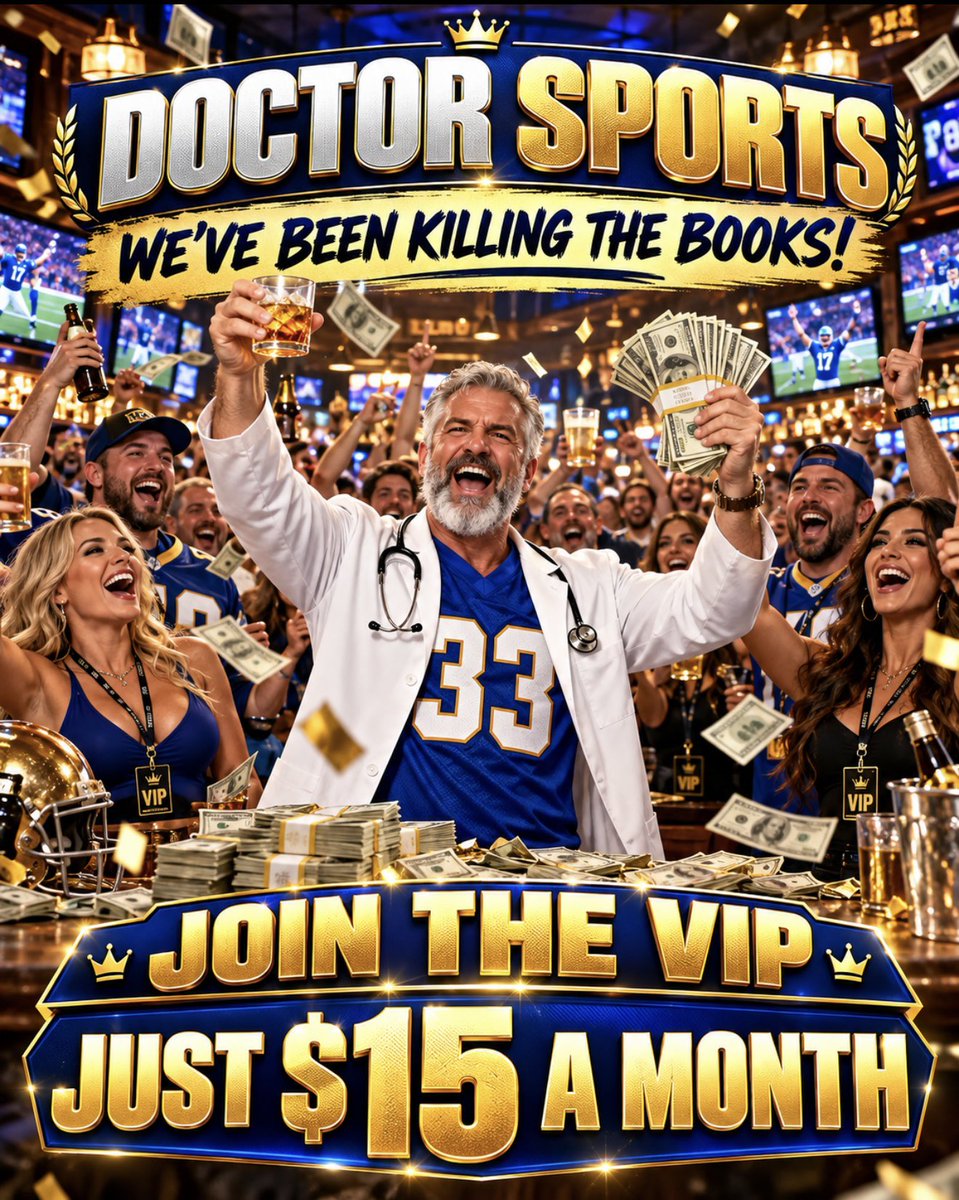 DoctorSports33's tweet photo. 💰🍻 WE’VE BEEN KILLING THE BOOKS—NOW WE’RE RAISING A GLASS! 🍾🥂🔥

DOCTOR SPORTS VIP IS JUST $15 A MONTH! STOP WATCHING THE CELEBRATION AND COME JOIN THE CREW! 

https://t.co/JsTkAZbMSd

@DoctorsportsHQ #vip #fyp #Gambling𝕏 #gamblingcommunity #fypage #fypシ゚viral https://t.co/NDprq0Pjxy