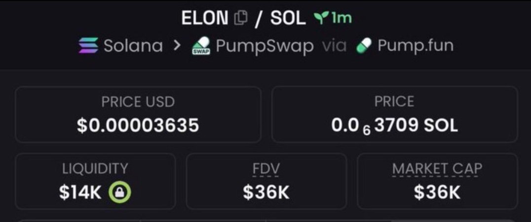 1_ALPHADESK's tweet photo. Secured a massive move with $ELON

Entry:$36k
Peak:$598k
Profit:16.6x Profit 

Don't miss the next one-catch these opportunities first in my private TG!

#Solana #CryptoMarket #memecoin https://t.co/t8KhVobc1L