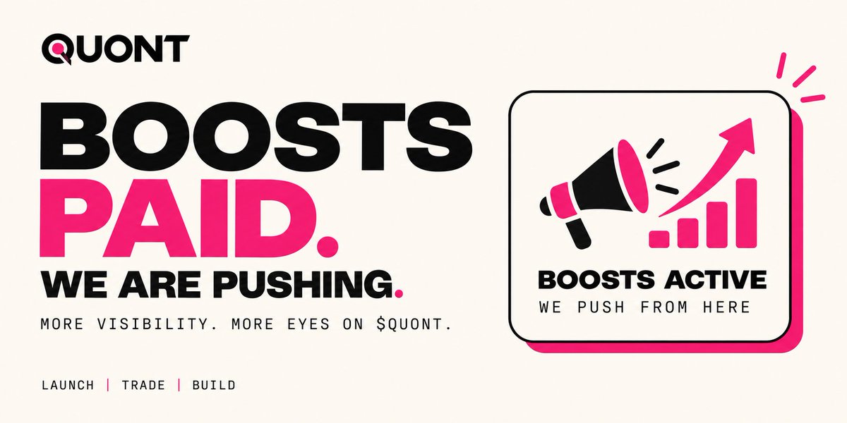 quontfun's tweet photo. Boosts are paid.

We migrated, crossed $100K and now we are pushing harder. https://t.co/PCQR5OEoOB