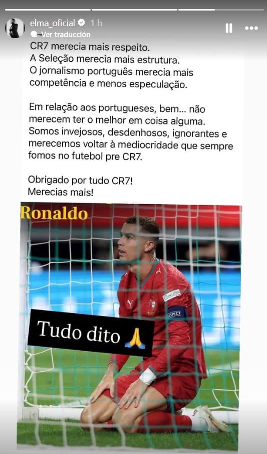 DiarioGols's tweet photo. IRMÃ DE CRISTIANO RONALDO NO INSTAGRAM 

“O CR7 merecia MAIS RESPEITO. A seleção nacional merecia mais estrutura. O jornalismo português merecia mais competência e menos especulação.”

“Quanto ao povo português... eles não merecem ter o melhor em nada.”

“Somos invejosos, desrespeitosos e ignorantes, e merecemos voltar à mediocridade que sempre tivemos no futebol antes do CR7.”

“Obrigada por tudo, CR7. Você merecia MAIS!”