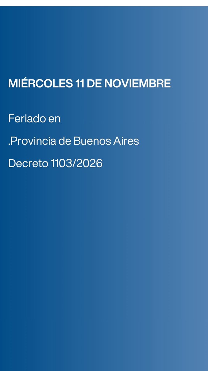 AbogadosAZDR's tweet photo. AZDR INFORMA 17/26
Se establecen nuevos feriados con motivo de la visita del Papa León XIV a la Argentina.
📌 Detalles y alcance en la publicación.
Fuente: Decreto 1103/2026.
#AZDRInforma https://t.co/7nrjlbu39P