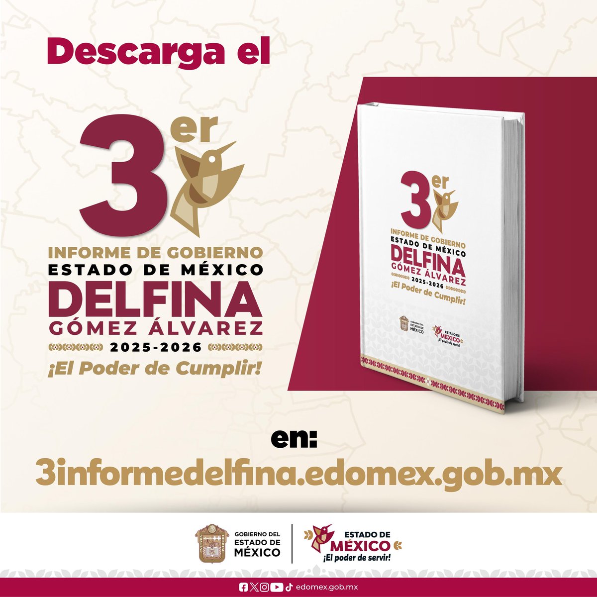SSDM_Edomex's tweet photo. Conoce el trabajo realizado por la Gobernadora @delfinagomeza a tres años de gobernar para el pueblo. Consulta los resultados de su Tercer Informe de Gobierno en https://t.co/QpfDgBDUMb.

#InformeEdoMéx #ElPoderDeCumplir #InformeDelfina https://t.co/0kumam8Xaf
