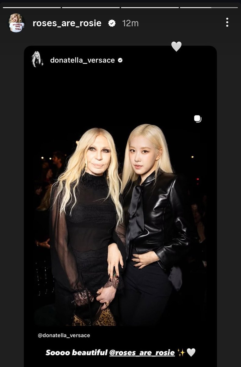 whoreforrosie's tweet photo. Rosé reposted Donatella's ig  post  🤍 https://t.co/oCxpVmx0it
