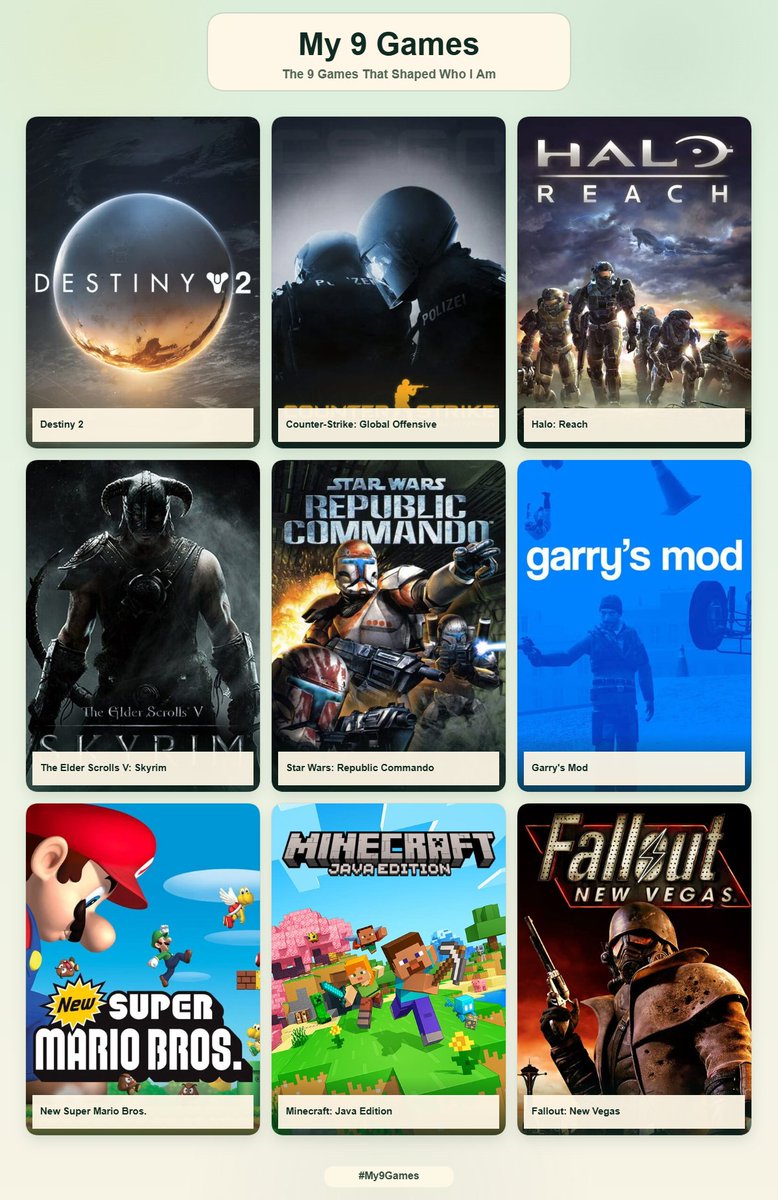 0npam's tweet photo. My 9 games that shaped me, limited to 1 per series https://t.co/VPyjqyuwhH