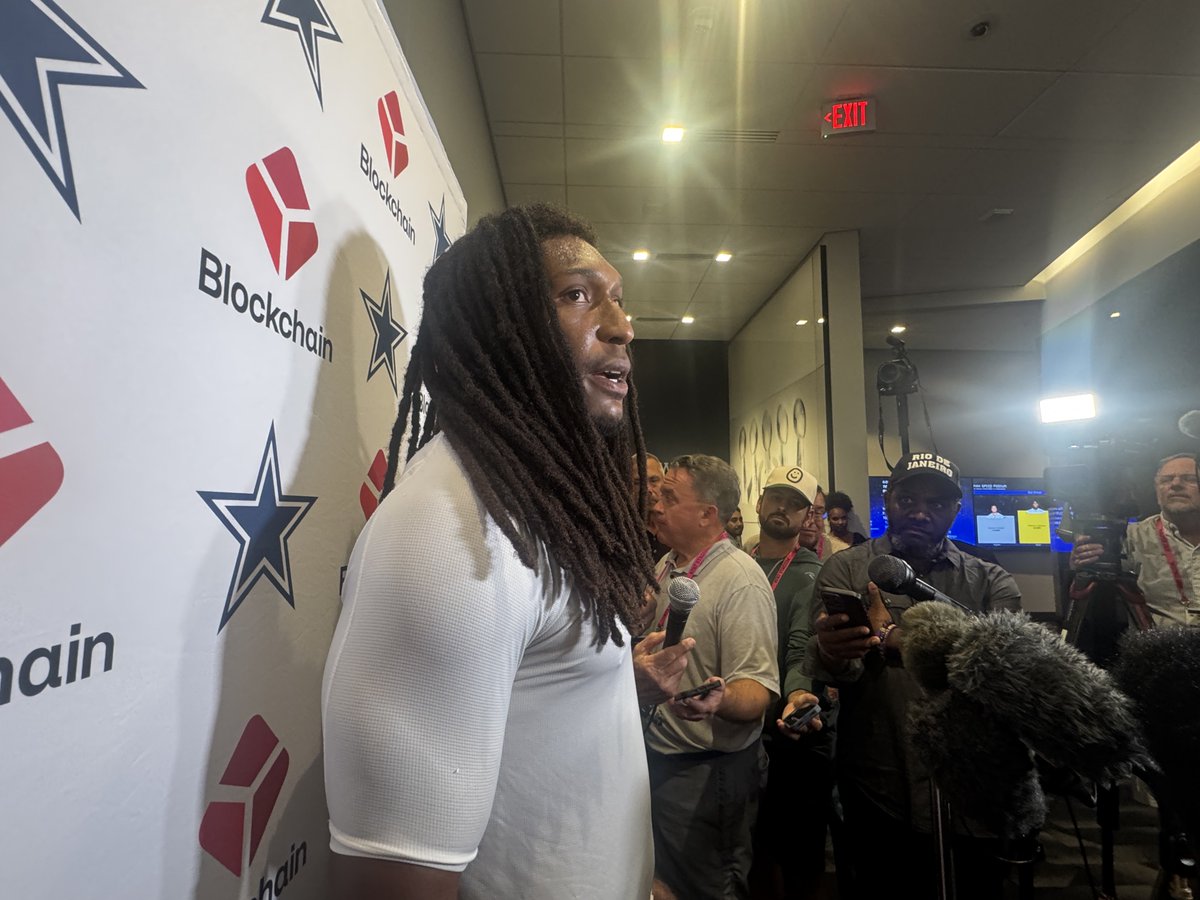 VoiceOfTheStar's tweet photo. what was it like to take down a future HOFer in Derrick Henry on two critical stops in Rio?

Jaishawn Barham.: “it’s football.”

reporter: “it didn’t mean anything?

Barham: “no, it’s football.” https://t.co/caeOiybPAh