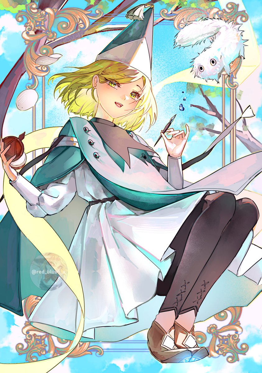red_blush_x's tweet photo. My coco fanart 💚

#witchhatatelier #illustration https://t.co/xqNEFifSzZ