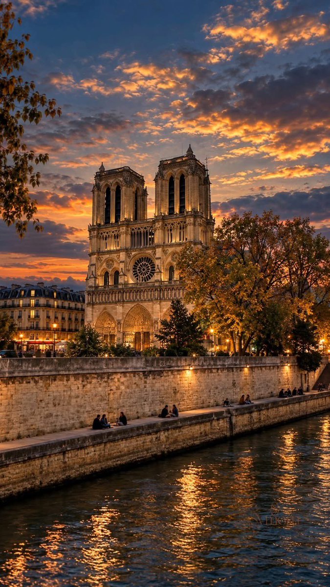 veritebeaute's tweet photo. La cathédrale s’illumine au moment où le ciel garde encore les dernières couleurs du jour. 
Paris https://t.co/GXDNiJJni7