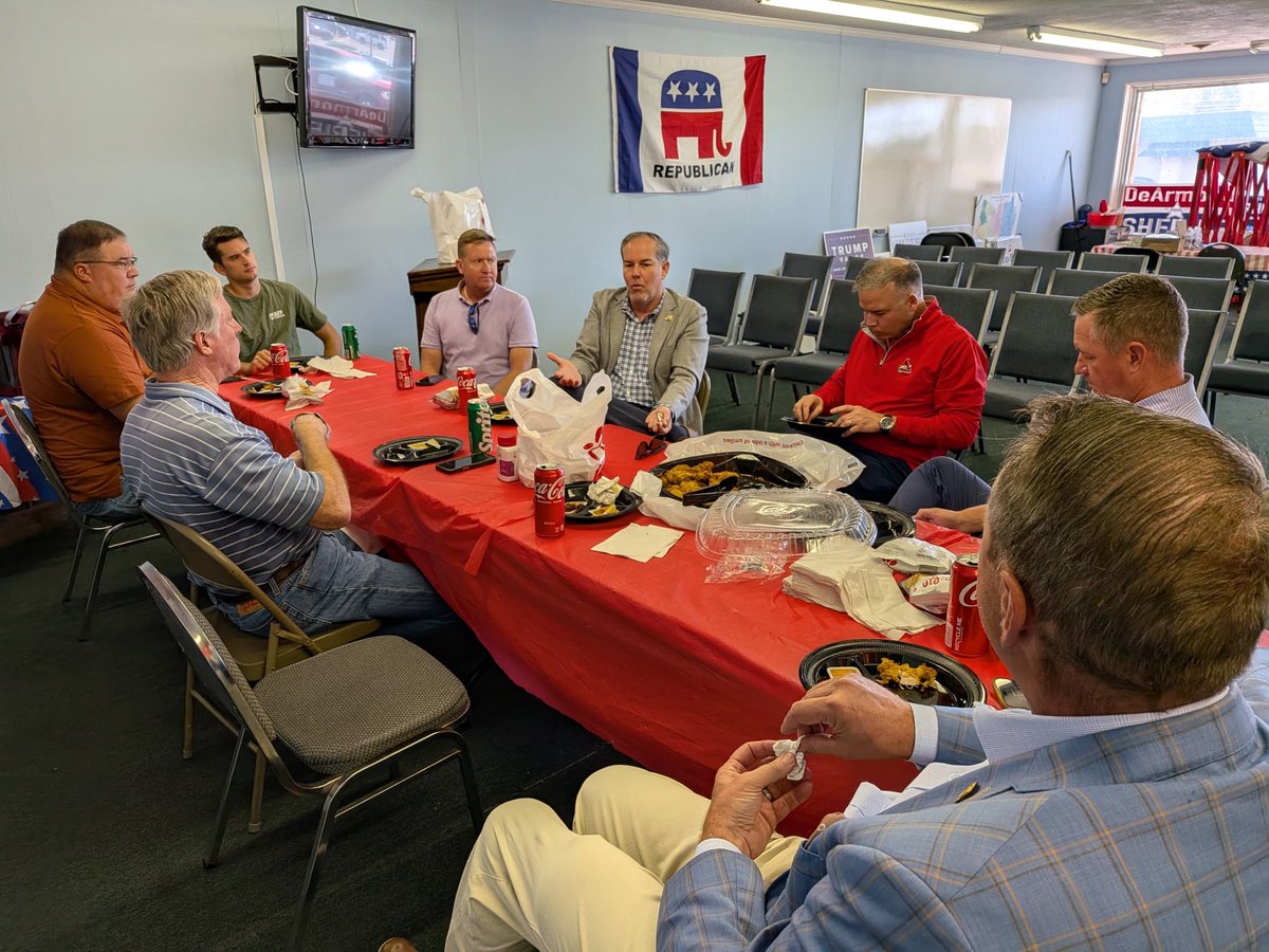 AFPKentucky's tweet photo. West Kentucky GED Malcomb Haming was thrilled to join Senator Wise in Todd and Christian counties to meet with State Representatives Jason Petrie, Walker Thomas, and other community leaders and local officials. Together, they discussed past and future legislation to build a more prosperous commonwealth.