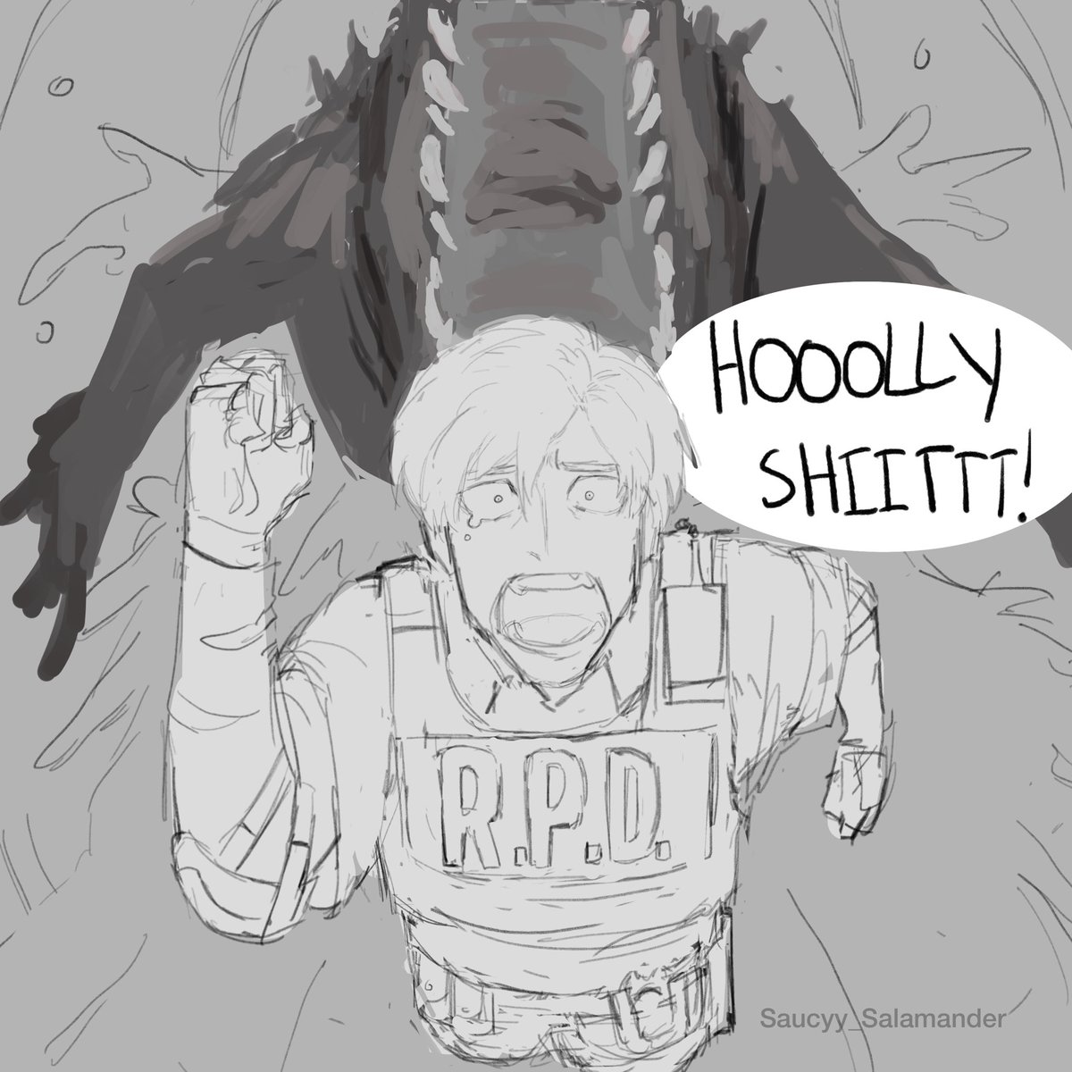 Saucyy112's tweet photo. Ive been a bit busy but I wanted to post a little something of Leon for September 30th

#residentevil #leonkennedy https://t.co/zF6GC0rQkE