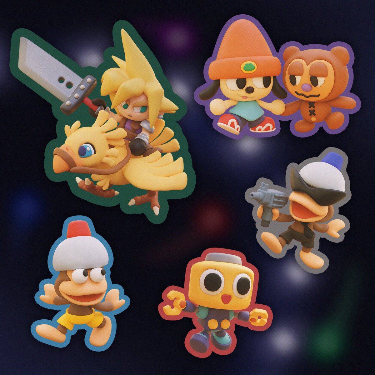 Vxcl's tweet photo. ⭐️i've been making ps1/ps2 game stickers for my sticker club this month - october 5th will be the last day to get em 🧊 https://t.co/j4OVwG0rdK