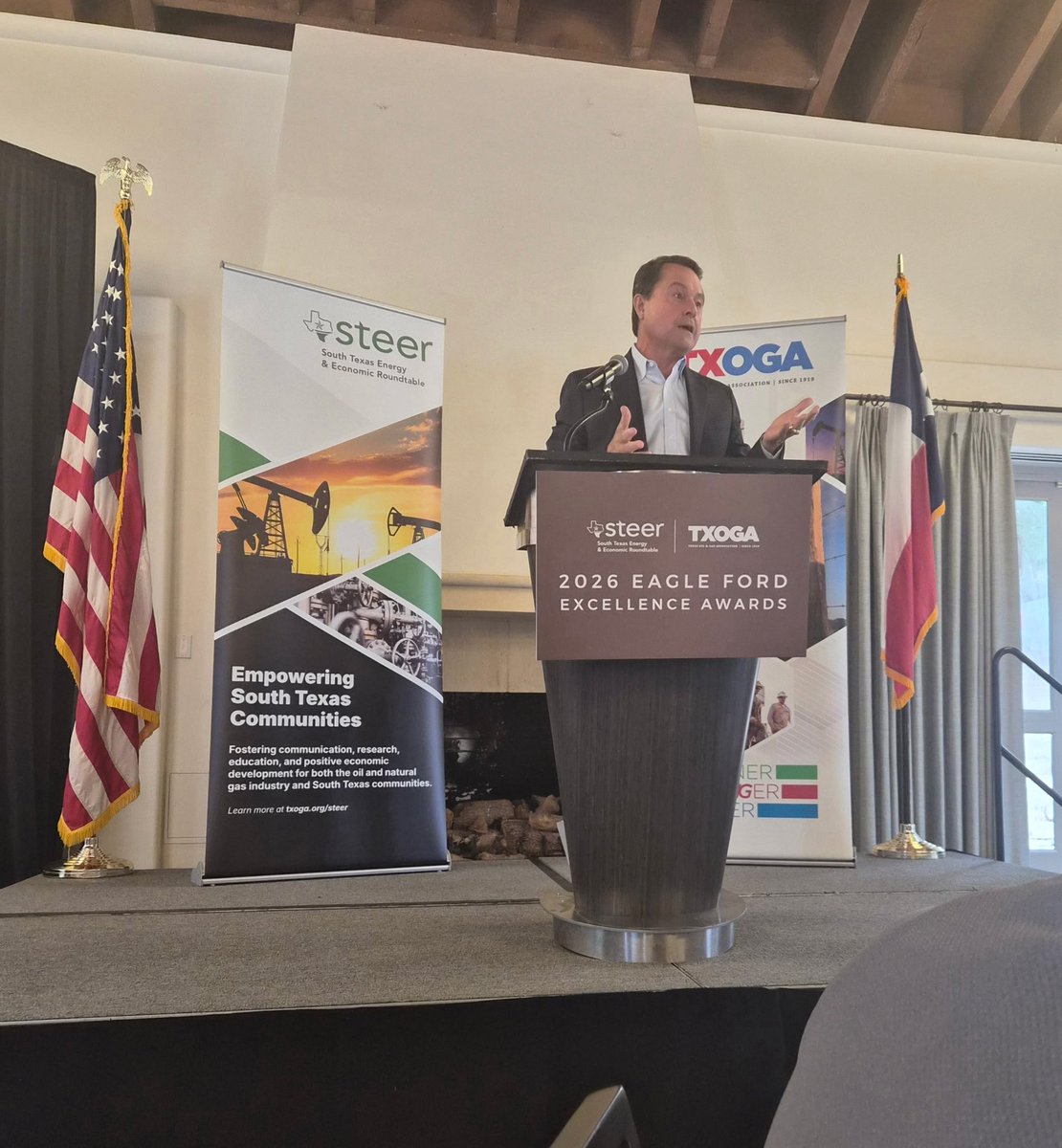 DonnaCampbellTX's tweet photo. Team Campbell attended the Eagle Ford Excellence Awards luncheon, where the industry recognizes companies who strive to improve their community and be good stewards of the environment. Congratulations to the award winners and employees who give back. It was also a pleasure hearing TXOGA President Todd Staples provide remarks on the importance of Texas' oil production:

Texas produced 42% of US crude oil in 2025 - 5,751 thousand barrels per day. Texas' totals are more than 11 other high-producing states combined. The Eagle Ford area is a primary revenue generator and mainstay for the success of Texas' economy.