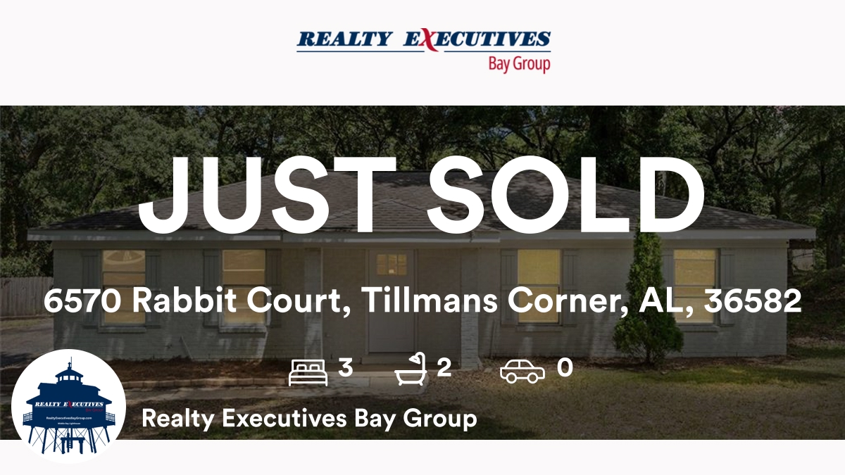BayExecutives's tweet photo. 🛌 3 🛀 2
📍 6570 Rabbit Court, Tillmans Corner, AL, 36582

Our team’s latest sale on RateMyAgent
(AL) 138357-0
https://t.co/b8NEUkCAUW

...
#ratemyagent #realestate https://t.co/7UIjgu3p7y