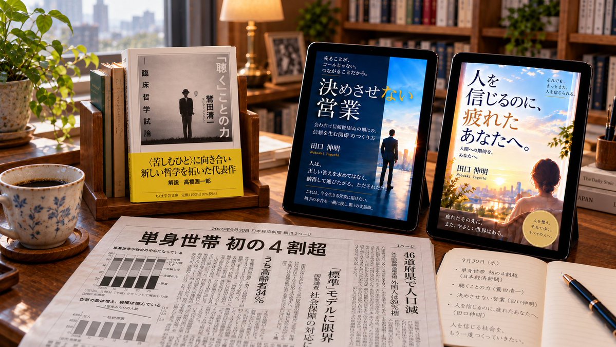 NobuakiTaguchi's tweet photo. 今日、2冊目
『人を信じるのに、疲れたあなたへ。』
を出版しました。
疲れたなら、休んでいい。
すぐに誰かを許せなくてもいい。
でも、
人を大切にしようとした自分まで、
否定しなくていい。

必要な方へ届けば嬉しいです。
https://t.co/7CfFsy0el6

#人を信じるのに疲れたあなたへ https://t.co/2DgNEdcAsr