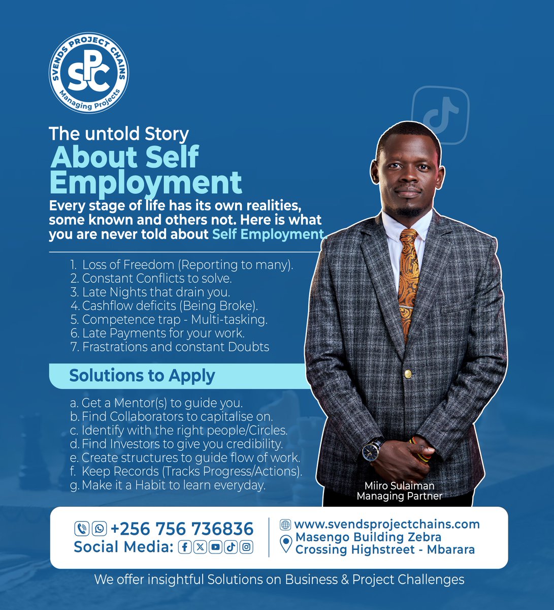 ProjectChains's tweet photo. Self Employment Explained 
#ManagingProjects 
#SPCDevelopingSolutionsTogether https://t.co/MUoEc6wpol