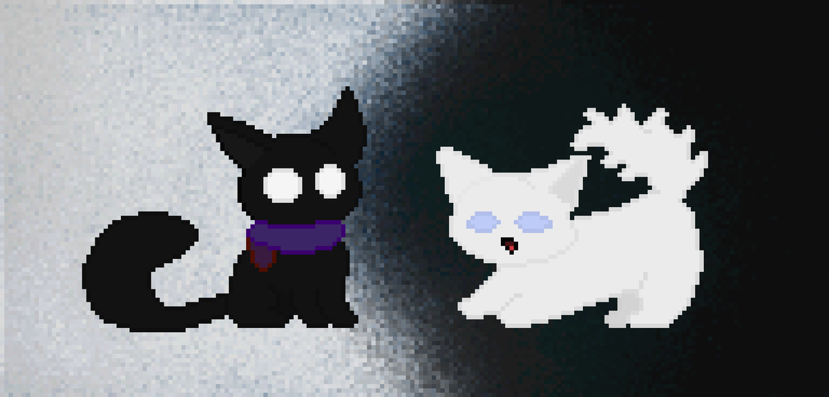 mestregruek's tweet photo. artezinha antiga que fiz com minha coleguinha gata branca (@mestregruek x @kellenkyo )
#pixelart #retro #cat #blackcat #whitecat #friend #gato #gatopreto #gatobranco #amigo https://t.co/kNKcEBGfgQ