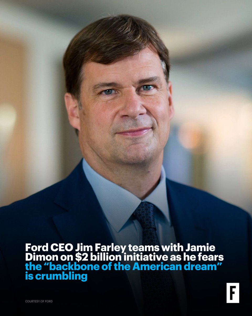 Fortune500's tweet photo. On Tuesday, Ford CEO Jim Farley and JPMorgan CEO Jamie Dimon announced Michigan LIFT, a $2 billion public-private initiative in which Ford aspires to award up to $1 billion in contracts to participating suppliers over the next decade. https://t.co/AqB6yizaNM https://t.co/kReeVapAEm
