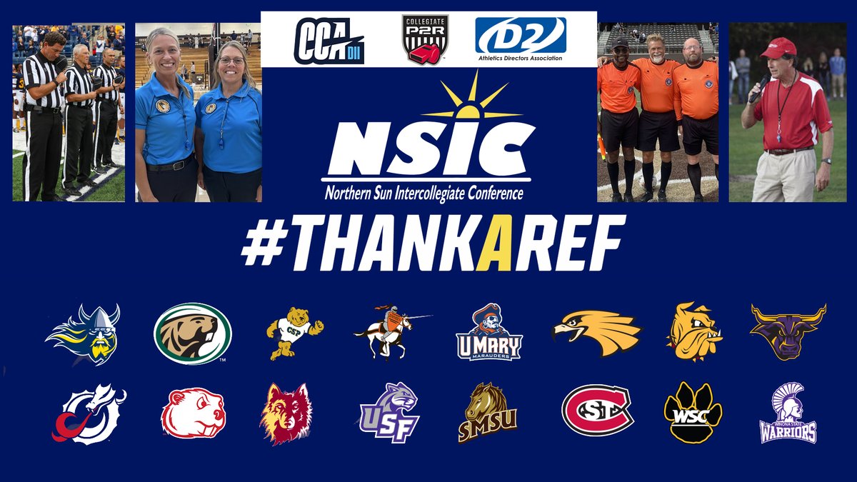 NorthernSunConf's tweet photo. It's Officials Appreciation Week (Oct 4-10)
A special #THANKYOU to all the officials of our fall sports, for their hard work & dedication to the student-athletes of the NSIC!
#ThankARef https://t.co/uH1uLe8bWP