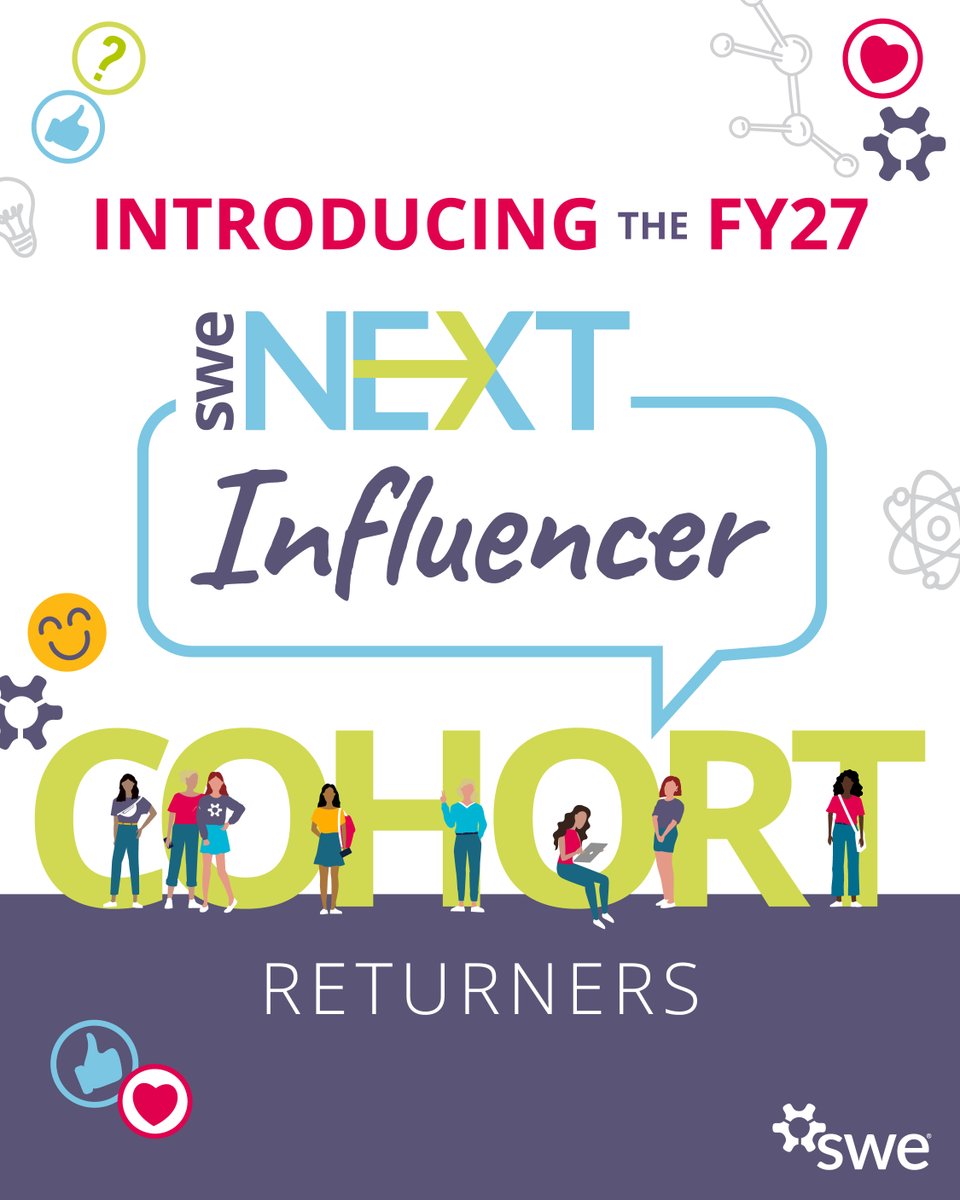 SWENext's tweet photo. They’re back! 🎉

Eight SWENext Influencers are returning for FY27 to continue sharing their voices, experiences and love of STEM with the SWENext community. 💜

We can’t wait to see what they bring to the program this year!

#SWENext #SWENextInfluencer https://t.co/Pcjl9J6pMa