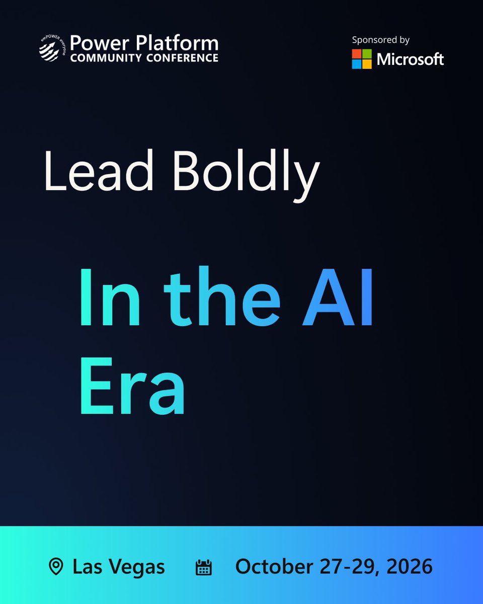powerplatconf's tweet photo. Register for #PPCC26 https://t.co/AKa75zQjWf AI is reshaping what leadership looks like, whatever the size of your team. "Being an AI Leader" delivers a practical framework drawn from AI Leaders Circle and MIT leadership insights, with actions you can take on day one. #PowerPlatform #AILeadership