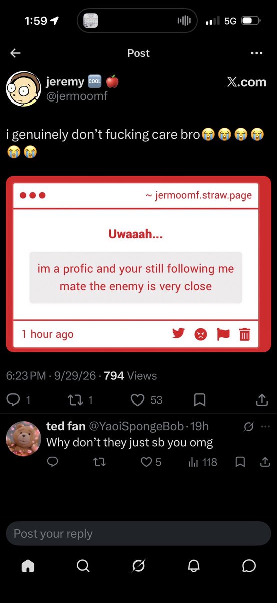 rickorty4life's tweet photo. LMFAOOAA I WONDER WHO SENT THAT NOTE… HAHAH… https://t.co/YcoJ7KhWBG